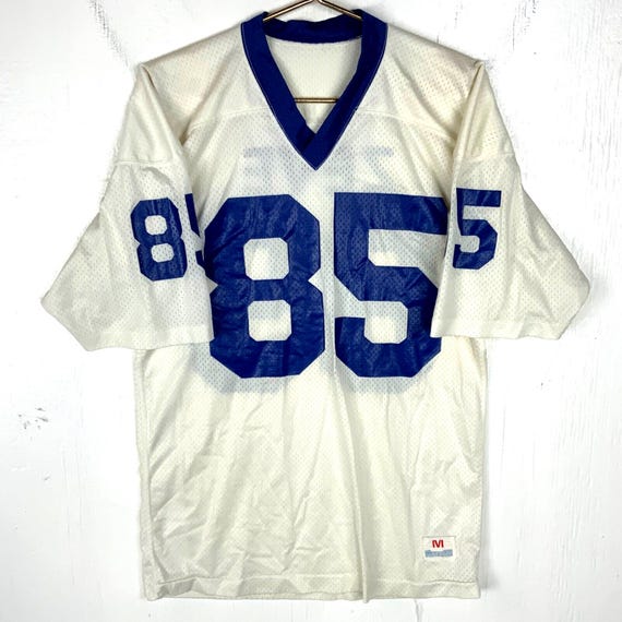 Vintage 1980s Champion Football Jersey Medium #85 White Mesh