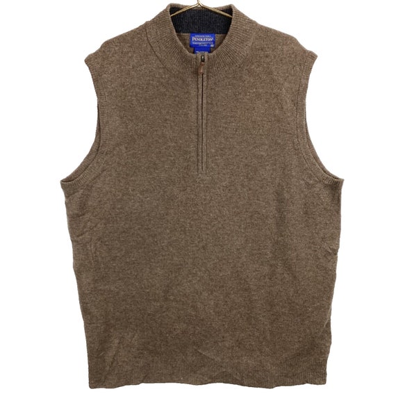 Pendleton Lambs Wool Quarter Zip Sweater Vest Siz… - image 1