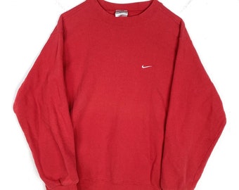 Vintage Nike Sweatshirt Crewneck medium rood gemaakt in de jaren 90