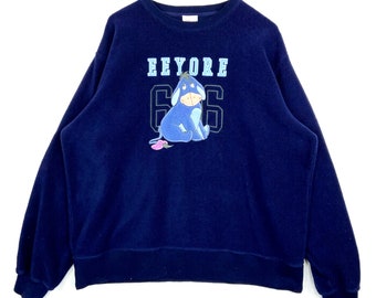 Vintage Eeyore Winnie The Pooh Disney Embroidered Fleece Sweater Jacket Size XL