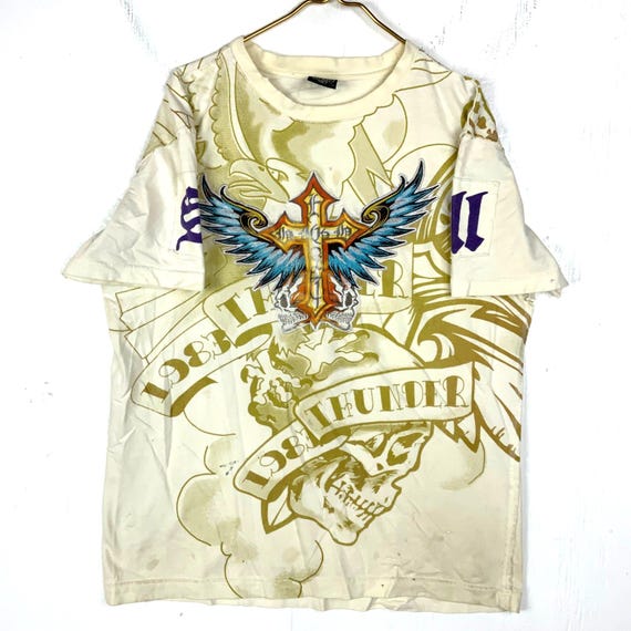 トップス 2000's \"Blue Dragon\" White Tee Size:L blue dragon 2000's shirt – único13