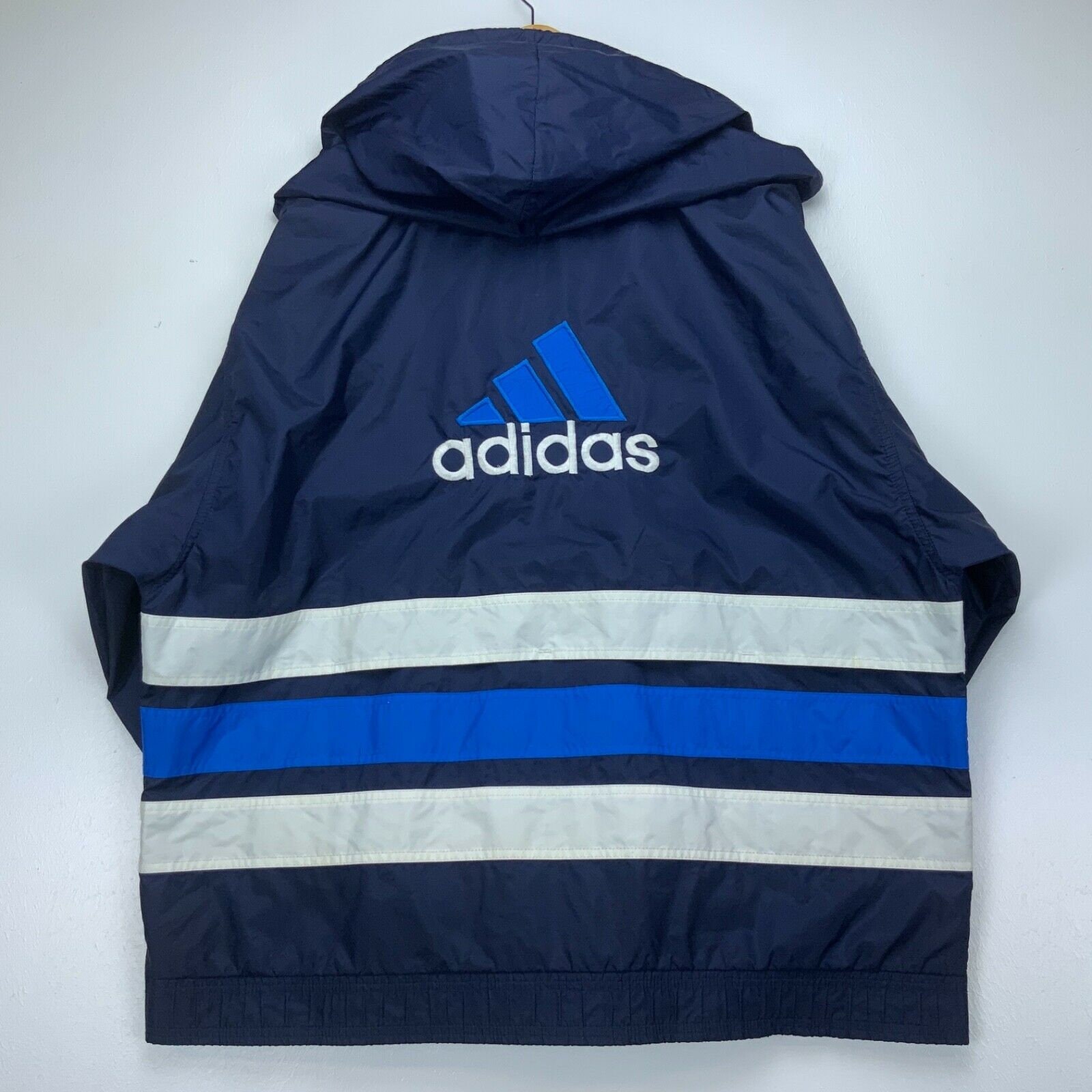 Adidas Vintage Full Zip Windbreaker Jacket XL Blue Spell Out Etsy España