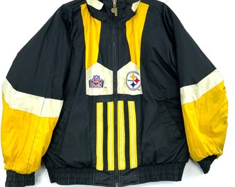 Vintage Pittsburg Steelers Reversible Puffer Jacket Size XL Black Nfl