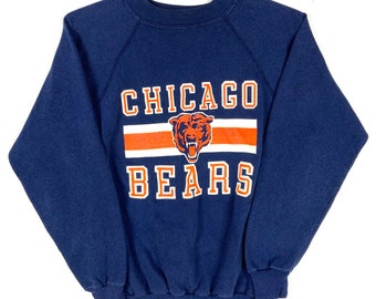 Vintage Chicago Bears Crewneck Sweatshirt Size Medium Blue Nfl 50/50 Usa 80s