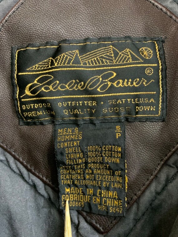 Vintage Eddie Bauer Down Denim Full Zip Puffer Ve… - image 3