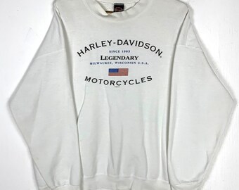 Vintage Harley Davidson Motorcycles Sweatshirt Crewneck Size 2XL 50/50 Usa 90s