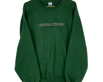 vintage Russell Athletic Sweatshirt ras du cou grand vert des années 90