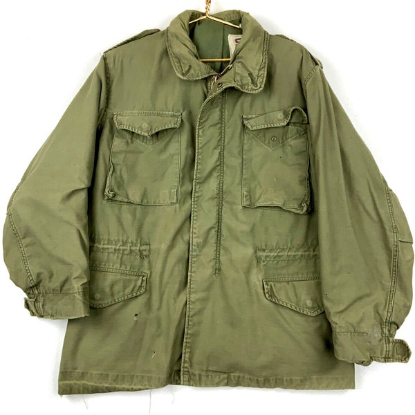 Vintage Us Military Og 107 Field Coat Jacket Lined Medium Green Vietnam Era 70s