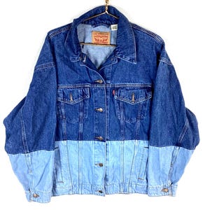 Levi’s Denim Jean Jacket Size XL Blue Button Up Color Block