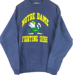 Vintage Notre Dame Fighting Irish Crewneck Sweatshirt Size Large Blue Ncaa