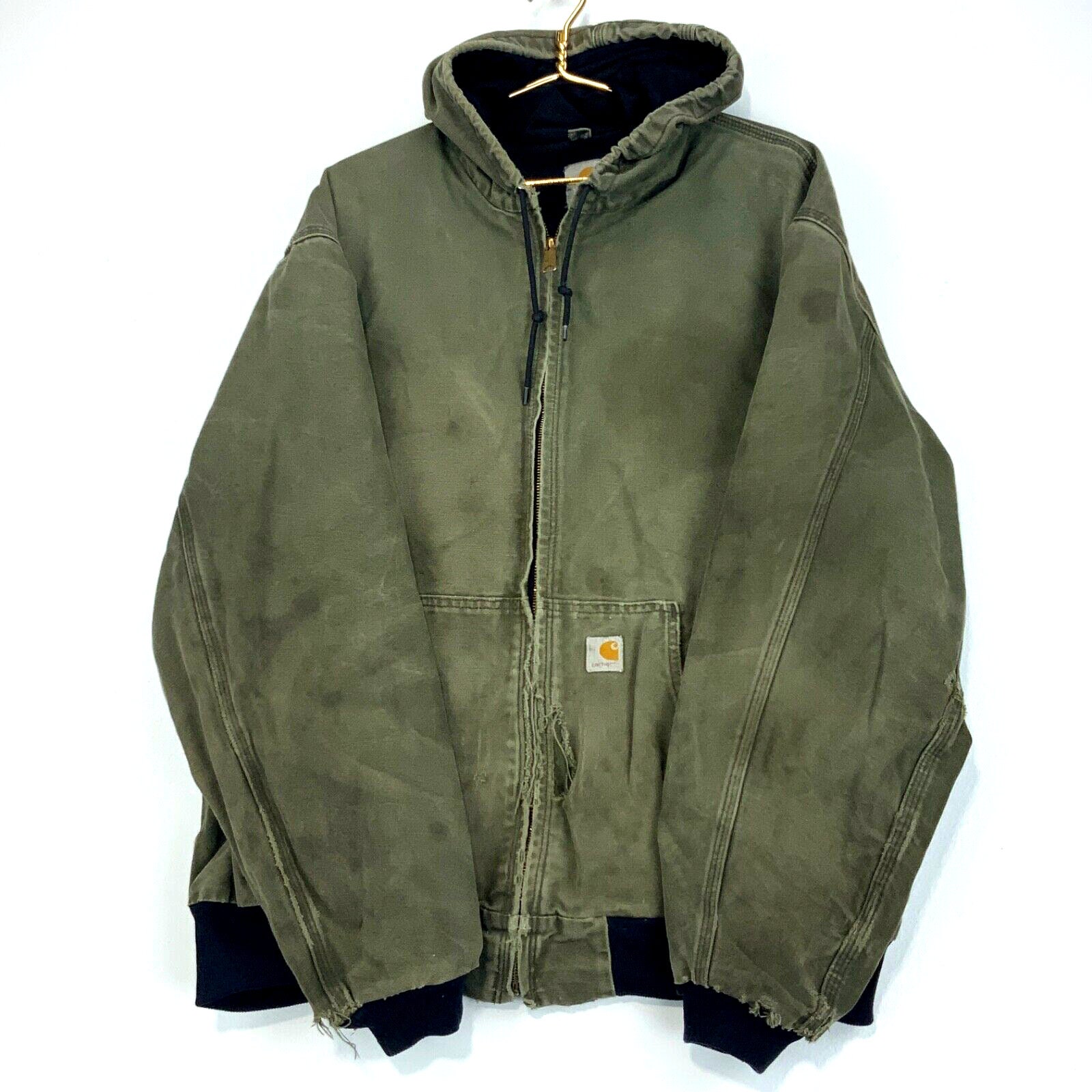 Vintage Carhartt Canvas Bomber Work Jacket Size 2XL Olive - Etsy Polska