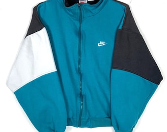 Vintage Nike Sweatsuit Tracksuit Set Size Large 90s Turquoise 2 Piece Gray Tag