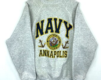 Vintage U.S. Navy Sweatshirt Crewneck Extra Large Discus Athletic Gray