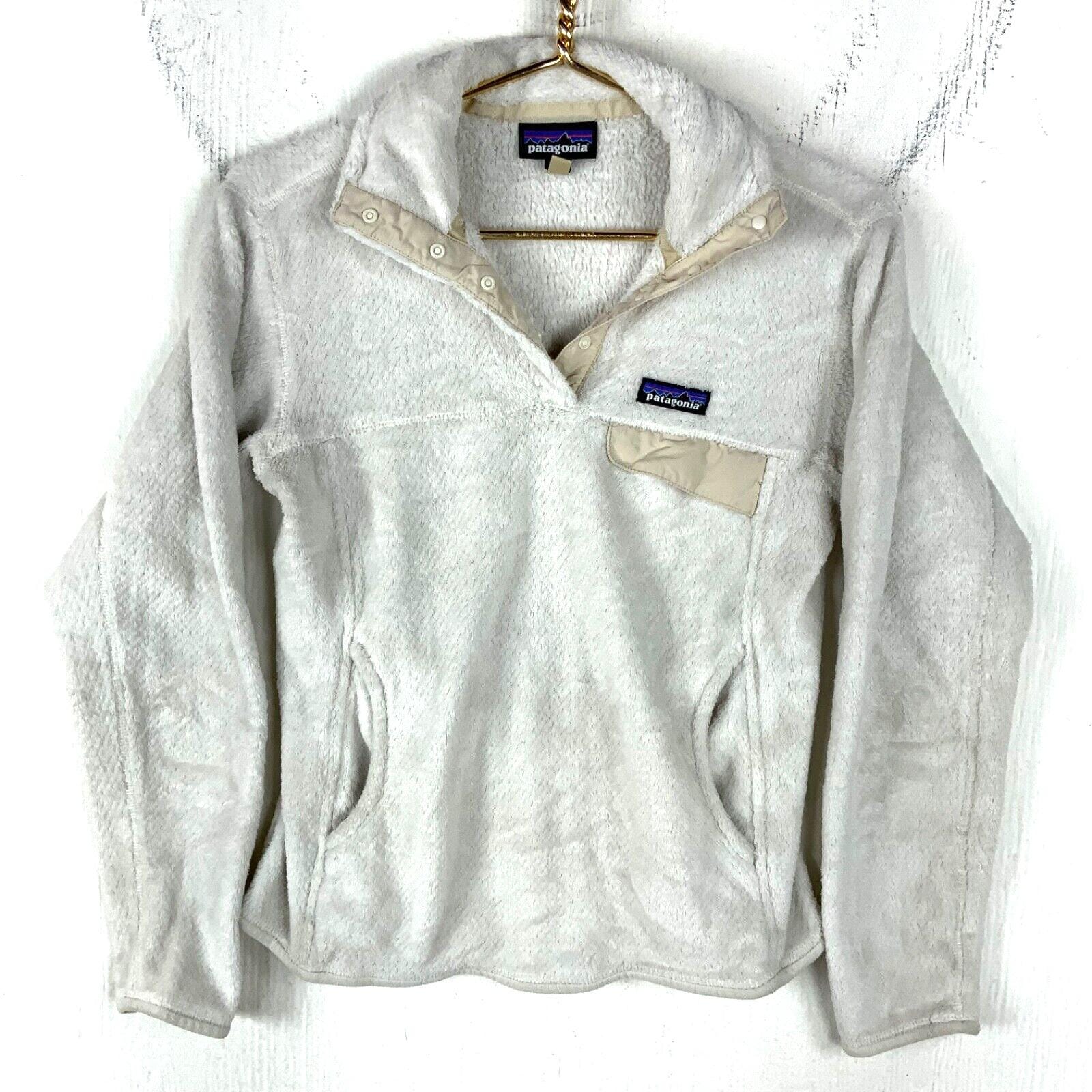 Patagonia Re tool Snap t Sweater Jacket Womens Fleece Size Small White Etsy UK