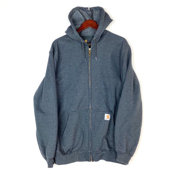 Carhartt Sweatshirt Hoodie Large Gray Full Zip Workwear Original Fit Etsy