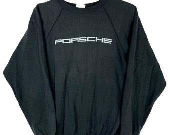 Vintage Porsche Sweatshirt Crewneck Gr. XL Schwarz Made In USA 80er Jahre