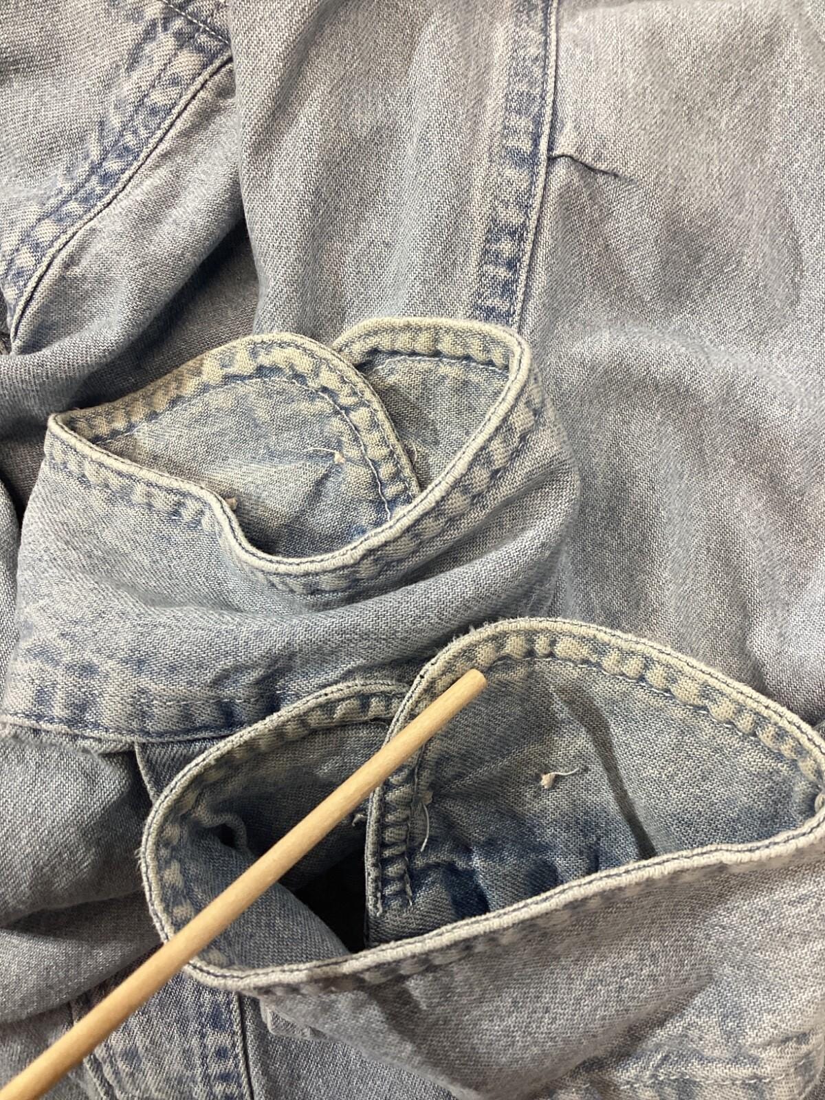 【希少未使用】ヴィンテージ M&M's デニムシャツ エムアンドエムズ Vintage M&m's Denim Shirt Size XL Blue Long Sleeve Button Up