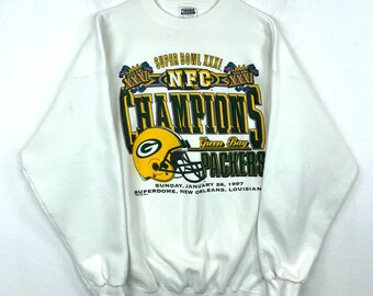 Vintage Green Bay Packers Sweatshirt Crewneck Extra Large White 1997 Nfl