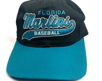 Vintage Florida Marlins Baseball Starter Script Snapback Hat Cap Mlb Black