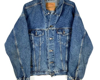 Vintage Levi’s Denim Jean Jacket Extra Large Blue Dark Wash Made In Usa