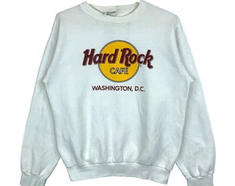 Vintage Hard Rock Cafe Sweatshirt Crewneck Medium Made In Usa White