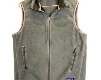 Patagonia Synchilla Full Zip Fleece Sweater Vest Size Small Gray