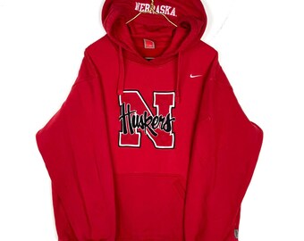 Vintage Nebraska Cornhuskers Nike Hoodie Sweatshirt Größe XL Ncaa authentisch