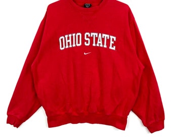 Vintage Ohio State Buckeyes Nike Team Sweatshirt Crewneck Medium Red