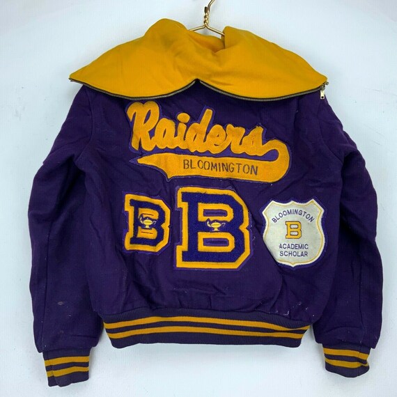Bloomington Raiders Band Vintage Varsity Jacket Medium Purple Made in USA 90s