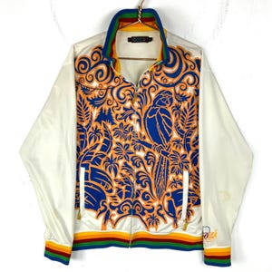 Vintage Y2K Coogi Track Jacket Size Large White Full Zip Floral