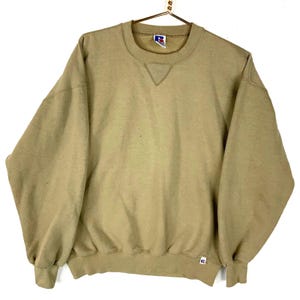 Vintage Russell Sweatshirt Crewneck Size XL Beige Made In Usa 90s