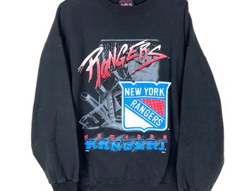 Vintage New York Rangers Sweatshirt Extra Large Black Nhl Magic Johnson Ts 90s