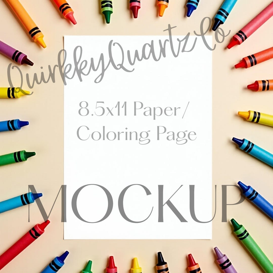 Coloring Page Mockup, Printable Paper Mockup, Card and Worksheet Mockup ...