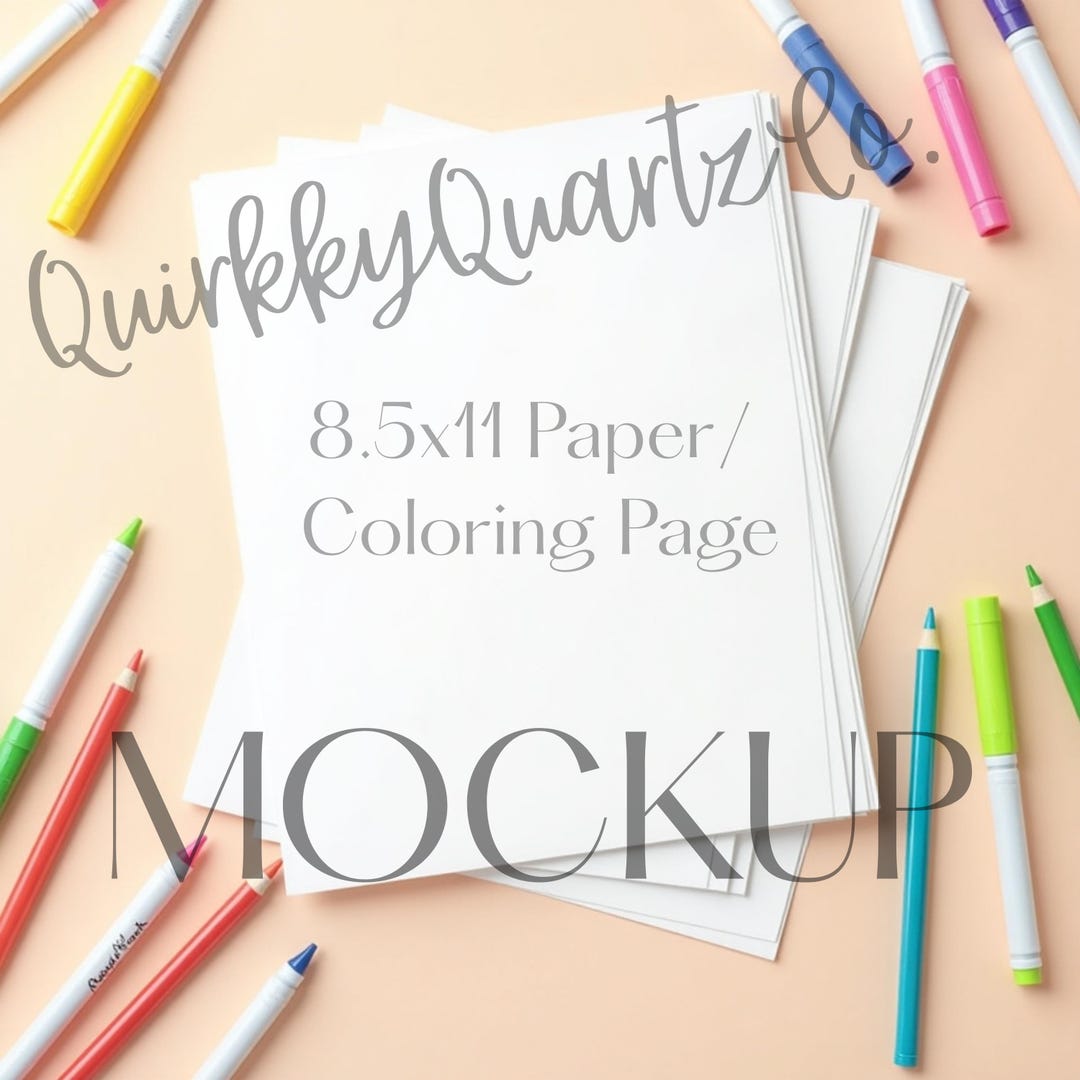 Coloring Page Mockup, Printable Paper Mockup, Card and Worksheet Mockup ...