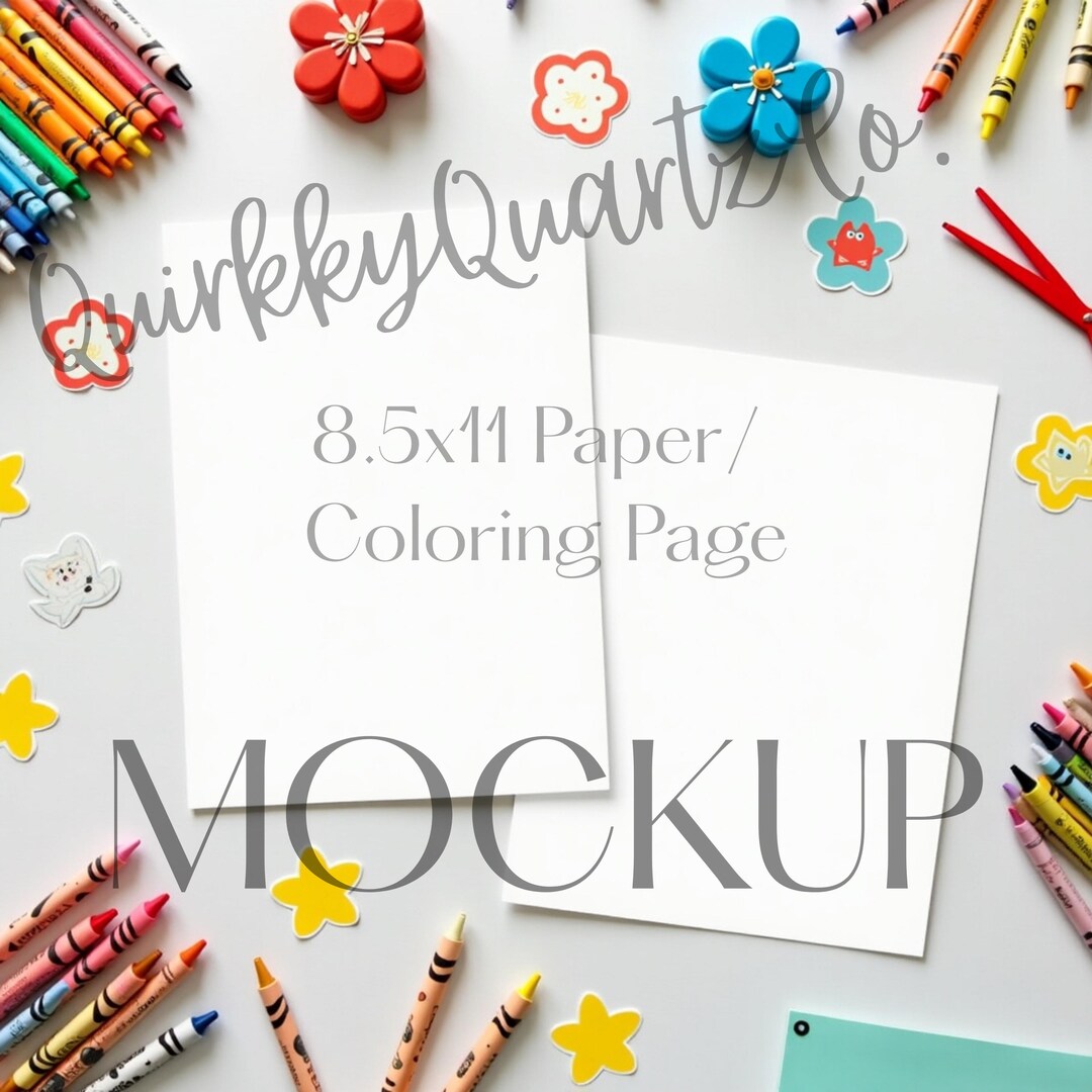 Coloring Page Mockup, Printable Paper Mockup, Card and Worksheet Mockup ...