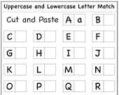 Cut and Paste Alphabet Worksheets, Preschool Learning, Education Printables, Teacher Bundle, Best Educational Gift