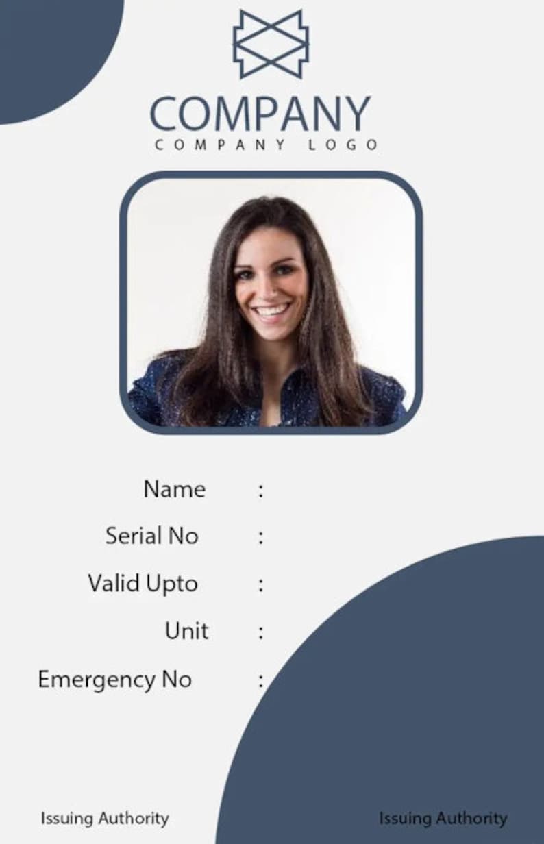 Basic Blank ID Card Templates Download Etsy