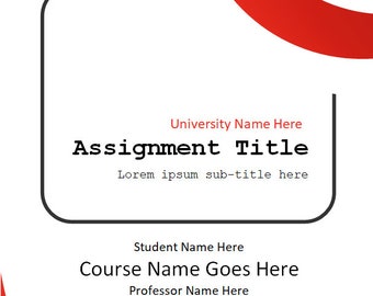 Sample Assignment Cover Page Design