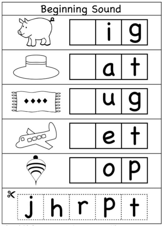 cut and paste alphabet worksheets preschool learning etsy