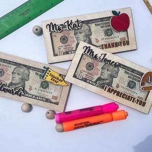 Porta-dinheiro personalizado para professores, presente para a semana de agradecimento aos professores, porta-cartão-presente para professores, presente de fim de ano para professores, presente escolar
