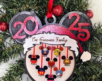 Personalized 2025 Christmas Ornament: Magical Mouse Family Keepsake
