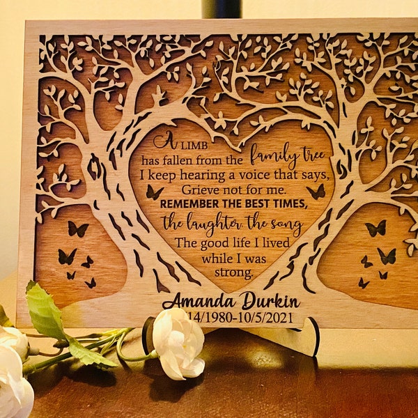 Personalized Memorial Tree Plaque: Bereavement Gift