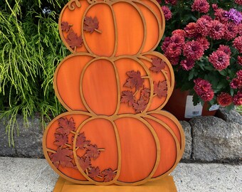 Fall Stacked Pumpkins