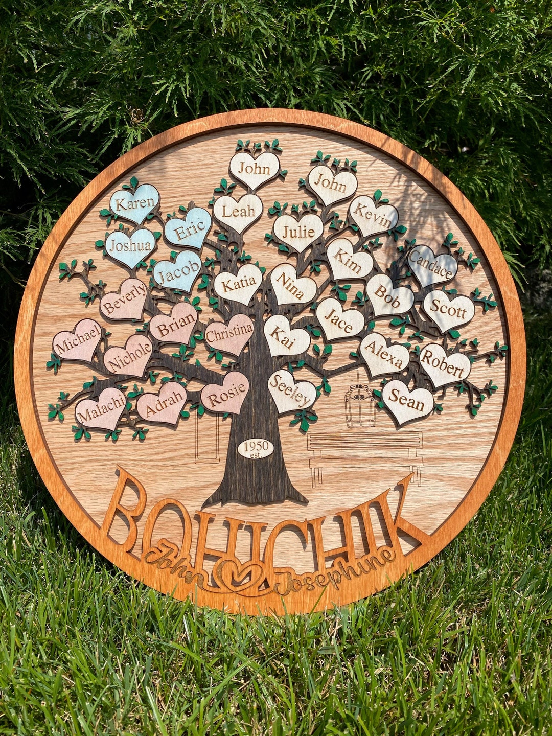 Baltic Sign Tree Personalized Family Tree Sign: Oak & Baltic Birch, Custom Name - Etsy UK