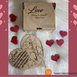 Love Puzzle and Box | Valentine&#39;s Gift | Gift for Her | Gift for Him | Anniversary Gift | Wedding Gift | Engaged | Dating Gift | Thoughtful
