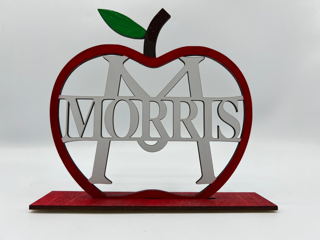 Personalized Teacher Apple Desk Sign - Custom Name Gift - Etsy