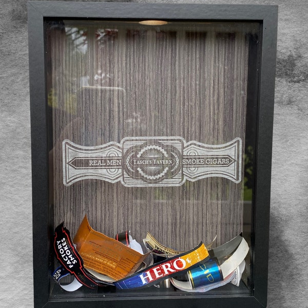 Personalized  Shadow Box for Cigar Bands | Gift for Men | Man Cave | Father's Day | Gift for Dad | Cigar Band | Cigar Sign