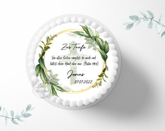 Tortenaufleger Taufe 20cm rund personalisiert|Taufspruch|Tortendeko|Zuckerdeko|Kuchenaufleger|Fondant|Zuckerbild|Babytaufe|Tauffeier|Psalm