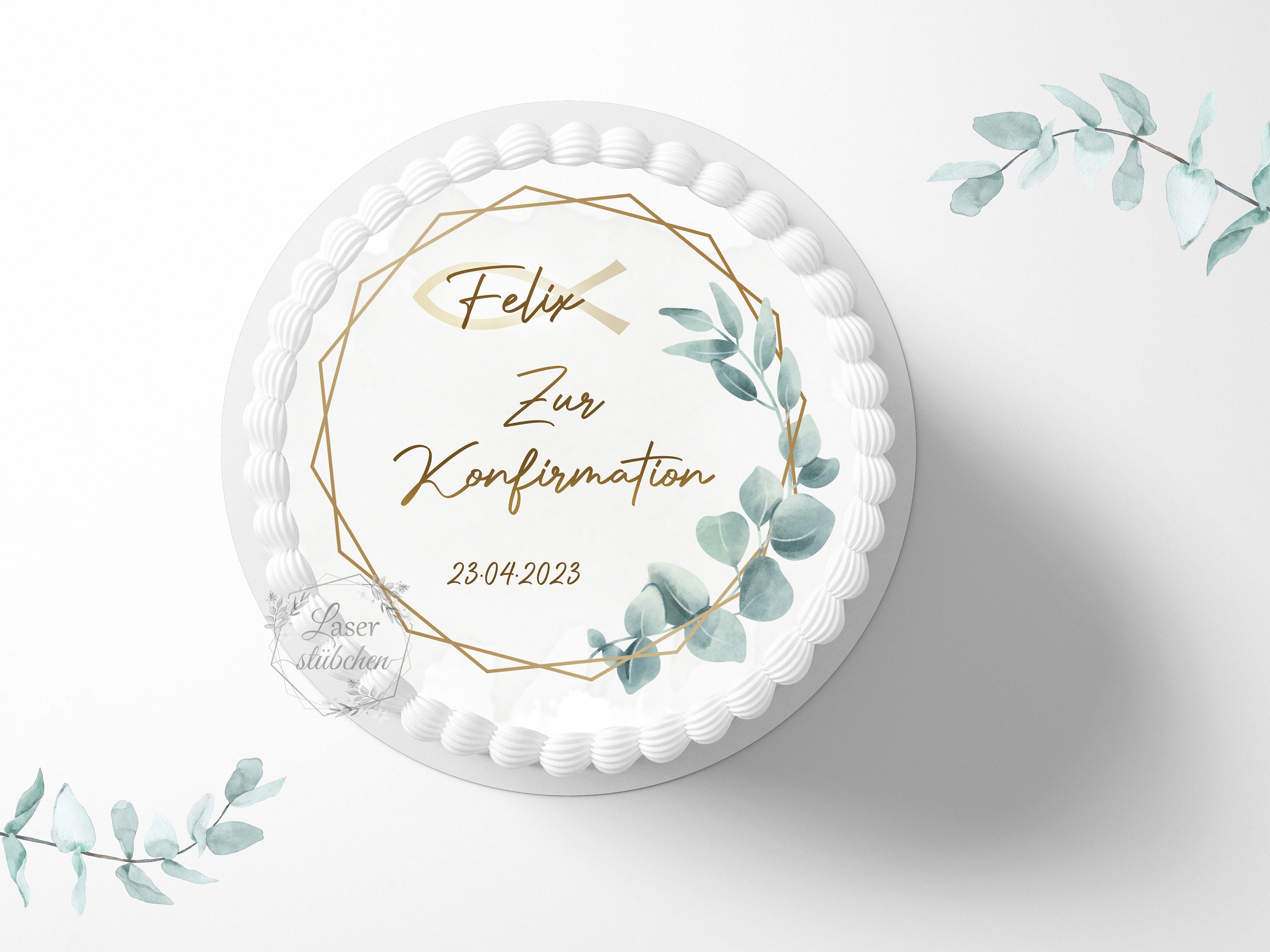 Tortendeko Konfiration,Holz Cake Topper Kounion, Eine Konfiration