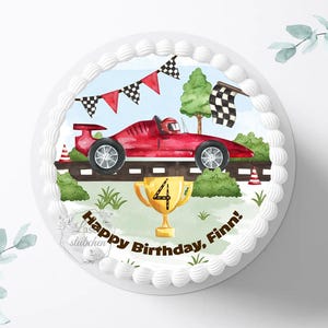 Tortenaufleger Geburtstag 20cm rund personalisiert|Rennauto|Race|Auto|Tortendeko|Zuckerdeko|Kuchendeko|Kuchenaufleger|Fondant|Kinder|Party